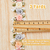 DICOSMETIC 3 Yards Polyester 3D Flower Lace Trim OCOR-DC0001-02-2