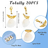 Angel Shell & Acrylic Pendant Decorations HJEW-TA00199-4
