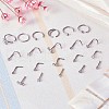 21Pcs 21 Style Clear Cubic Zirconia Flower & Flat Round & Heart Nose Studs & Rings Set JX527B-5