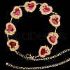 Rose Flower Dark Red Heart Alloy & Epoxy Resin Link Chain Waist Belly Chains for Women FS-WG123DD-02-1