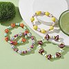 4Pcs 4 Style Polymer Clay Beaded Stretch Bracelets Set BJEW-JB09643-2