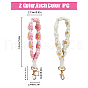 HOBBIESAY 2Pcs 2 Colors Cotton Handmade Braided Wrist Lanyard Pendant Decorations KEYC-HY0001-20-2