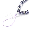 Rondelle Glass & Polymer Clay Rhinestone Beads Phone Hand Strap Chains HJEW-YW0001-05A-2