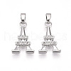 Brass Micro Pave Cubic Zirconia Pendants KK-T070-89P-1