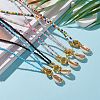 Electroplate Natural Cowrie Shell Pendant Necklaces NJEW-JN03285-7