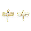 Brass Micro Pave Clear Cubic Zirconia Pendants ZIRC-N039-250-1