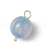 5Pcs 5 Colors Resin Imitation Cat Eye Round Connector Charms PALLOY-JF03501-01-2