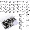 SOFPLATE 100Pcs Flat Round Stainless Steel Stud Earring Settings STAS-SP0001-61B-P-1