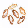 Transparent Resin Stud Earrings EJEW-T012-05-B01-1