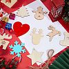 SUNNYCLUE Unfinished DIY Wooden Christmas Ornaments WOOD-SC0001-78-4