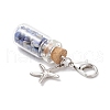 Chakra Natural Lapis Lazuli & Amethyst & Carnelian & Citrine & Garnet & Green Aventurine & Synthetic Turquoise Chips inside Glass Wishing Bottle Pendant Decoration HJEW-JM03310-5