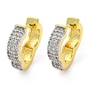 Brass Micro Pave Clear Cubic Zirconia Hoop Earrings EJEW-H158-16A-GP-4