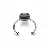 201 Stainless Steel Cuff Pad Ring Settings STAS-S080-042C-P-4