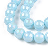 Electroplate Opaque Glass Beads Strands GLAA-T032-P10mm-AB10-3