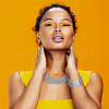FIBLOOM Plastic Teardrop Dangle Earrings & Multi Layer Necklace & Multi-strand Bracelet & 2Pcs Stainless Steel Clip on Nose Rings SJEW-FI0001-32C-7