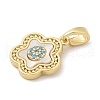 Brass Micro Pave Cubic Zirconia Pendents KK-M303-01G-04-2