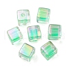 UV Plating Transparent Acrylic European Beads OACR-F004-10E-2