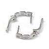 Brass Hollow Out Rectangle Hoop Earring Findings ZIRC-L097-058P-3