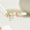 Brass Clear Cubic Zirconia Square Stud Earrings CO7467-2