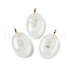 Natural Quartz Crystal & Cubic Zirconia Pendants G-Z076-01G-01-1