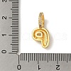 Brass Micro Pave Cubic Zirconia Pendants KK-K345-13P-G-3