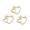 Brass Micro Pave Clear Cubic Zirconia Connector Charms KK-H434-03G-4
