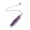 Natural Amethyst Pointed Dowsing Pendulums AJEW-B020-06P-01-2