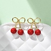 Cherry Brass ABS Plastic Pearl Stud Earrings EJEW-U062-03G-02-2