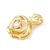 Brass Micro Pave Cubic Zirconia Pendants KK-D357-41G-2