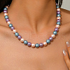 Glass Pearl Round Beaded Necklaces for Women WK4906-2