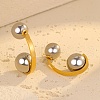 304 Stainless Steel Two Tone Stud Earrings EJEW-R031-03GP-2