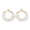 Brass Ring with Seed Beaded Pendants GLAA-K060-06G-06-1