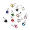 UV Plating Alloy Glass Pendants PALLOY-M209-03P-1