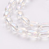 Electroplate Transparent Glass Beads Strands X-EGLA-T020-11-A02-3