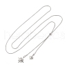 304 Stainless Steel Star Lariat Slider Necklaces NJEW-R026-14P-4