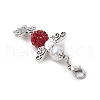 6Pcs 6 Colors Angel & Butterfly Alloy Beaded & Polymer Clay Pave Rhinestone Beaded Pendant Decoration HJEW-JM03068-5