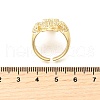 Brass Micro Pave Cubic Zirconia Cuff Rings for Women RJEW-F184-05G-5