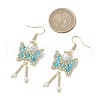 Butterfly Faceted Bicone Glass Beads Snowflake Dangle Earrings EJEW-MZ00429-05-3