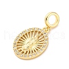 Brass Clear Cubic Zirconia European Dangle Pendants KK-D325-28G-09-2