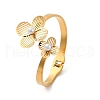 Ion Plating(IP) 304 Stainless Steel Hinged Bangles for Women STAS-Z114-12G-4