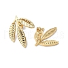 Ion Plating(IP) 304 Stainless Steel Leaf Stud Earrings for Women EJEW-F300-11G-2