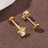 304 Stainless Steel Opal Stud Earrings EJEW-B143-01G-02-3