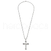 Zinc Alloy Cross Pendant Necklaces NJEW-M211-06B-ASP-5