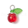 5Pcs Transparent Glass Pendants PALLOY-JF03708-02-3