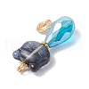 Electroplate Glass Beaded  Pendants PALLOY-JF03995-5