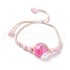 Handmade Dry Pressed Flower Link Bracelet for Girl Women BJEW-C004-01I-1