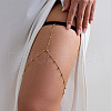 Elastic Alloy Clear Cubic Zirconia Tassel Body Leg Chains for Women WG337A7-09-1