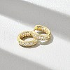 Brass Micro Pave Clear Cubic Zirconia Hoop Earrings EJEW-D311-101G-1
