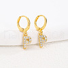 Brass Micro Pave Clear Cubic Zirconia Hoop Earrings FS-WGAF6E5-02-1