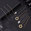 BENECREAT 8Pcs 4 Style Brass Stud Earring Findings KK-BC0011-84-4